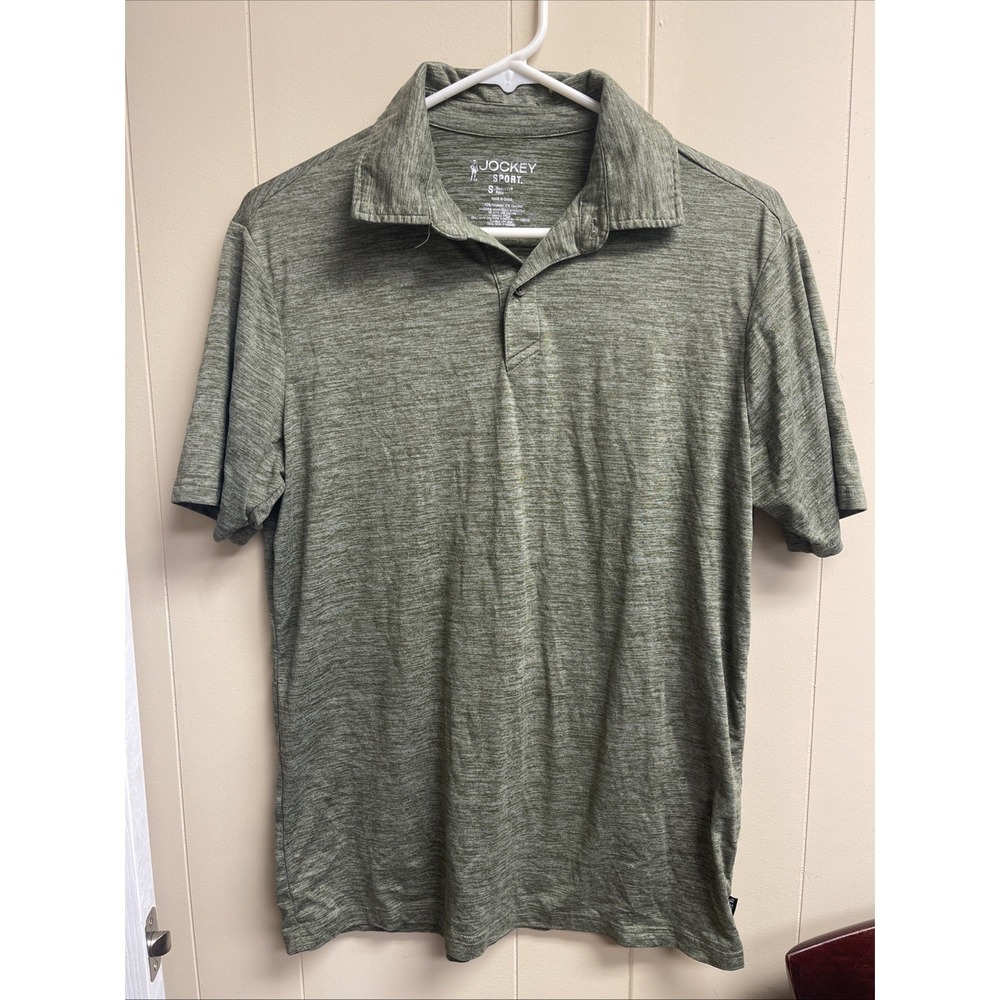 Jockey Sport‎ Polo Boys SZ 8 Heather Olive Green Soft Cozy